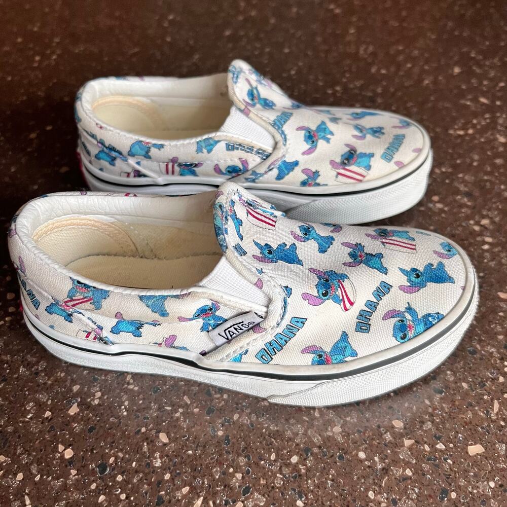 Limited Edition Vans x Disney Customs Lilo & Stitch Kids Slip-Ons Size 11